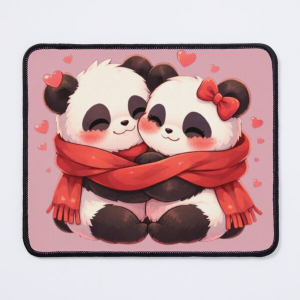 Item preview, Cozy Panda Couple Valentine Hug – Cute Anime Love Sticker designed and sold by CutePearlStudio.