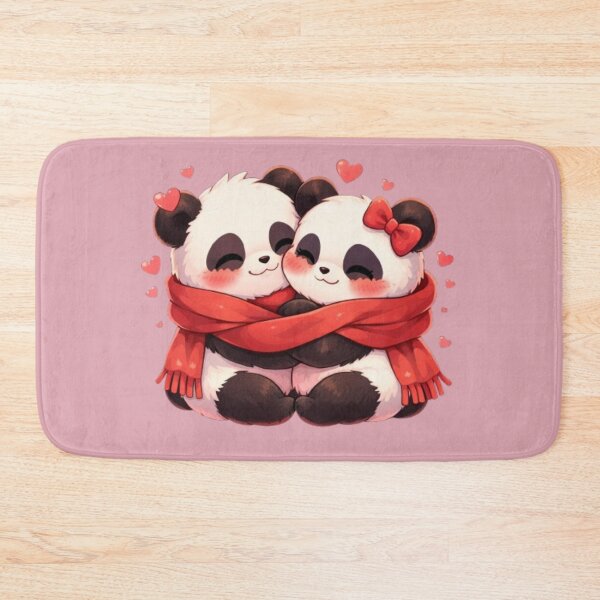 Item preview, Cozy Panda Couple Valentine Hug – Cute Anime Love Sticker designed and sold by CutePearlStudio.