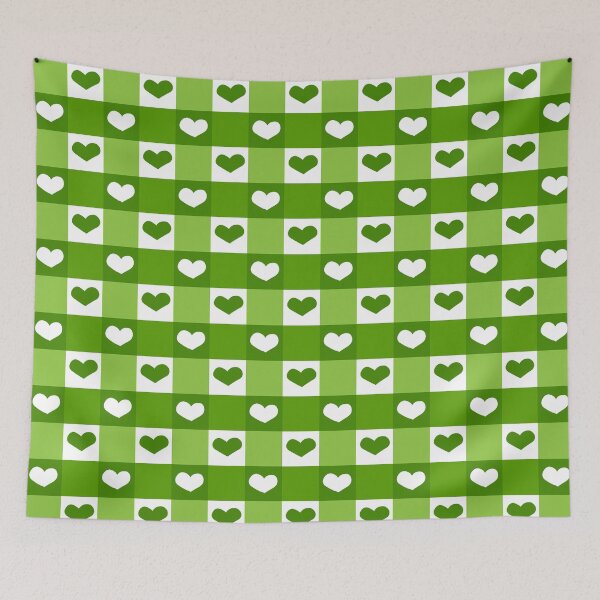 Item preview, Green Heart gingham plaid pattern designed and sold by Mariecobiz.