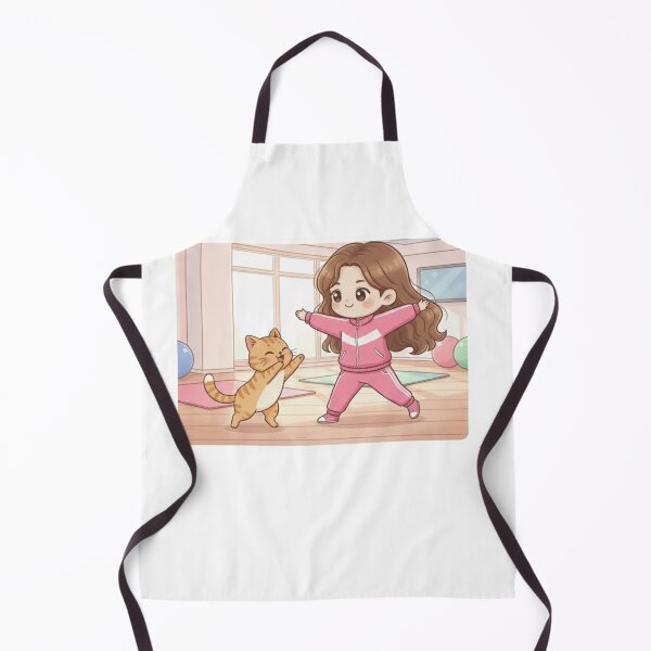 Item preview, Girl and Orange Cat Doing Aerobics designed and sold by Sweet Moments.