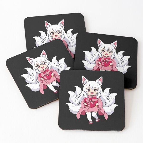 Aperçu de l'œuvre Fille-esprit renard chibi mignonne pour la Saint-Valentin créée et vendue par Photo-Memes.