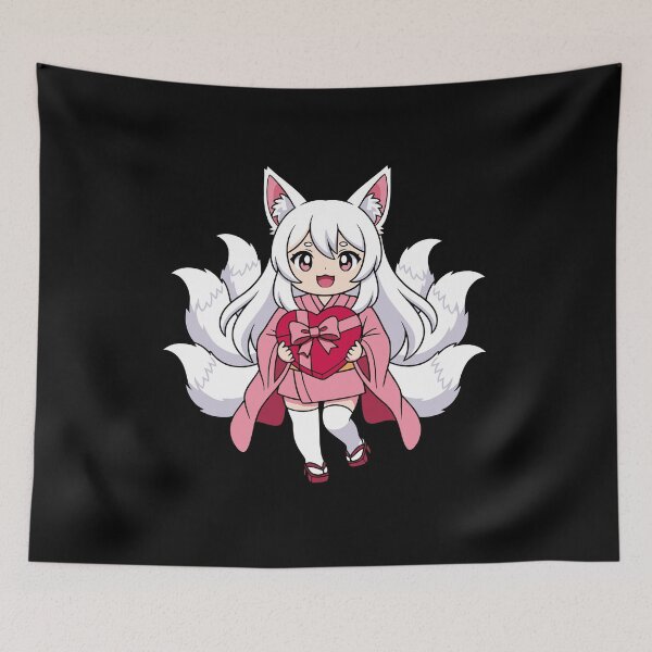 Item preview, Cute Chibi Fox Spirit Girl Valentines Day designed and sold by Photo-Memes.
