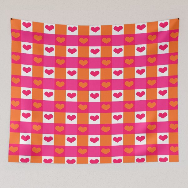 Item preview, Sapphic colors Heart gingham plaid pattern designed and sold by Mariecobiz.