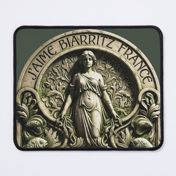 Item preview, Biarritz France Seascape Mosaic - Art Deco Lighthouse Poster designed and sold by FrancophileFun.