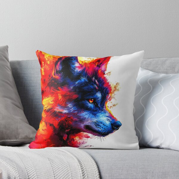 Item preview, Neon Flame Wolf – Abstract Power Beast designed and sold by Taans-Creation.