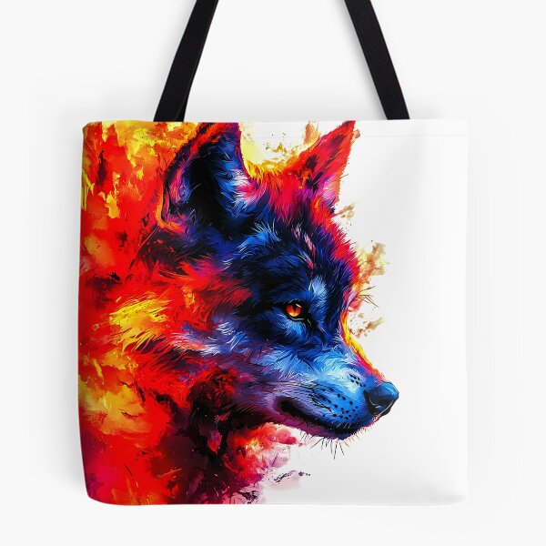 Item preview, Neon Flame Wolf – Abstract Power Beast designed and sold by Taans-Creation.