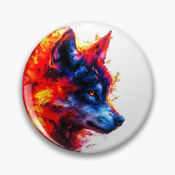Item preview, Neon Flame Wolf – Abstract Power Beast designed and sold by Taans-Creation.