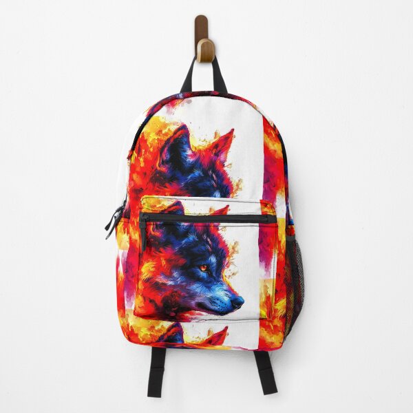 Item preview, Neon Flame Wolf – Abstract Power Beast designed and sold by Taans-Creation.
