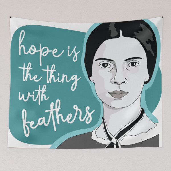 Item preview, Emily Dickinson "Hope is the Thing With Feathers" quote designed and sold by ShannonSArtwork.