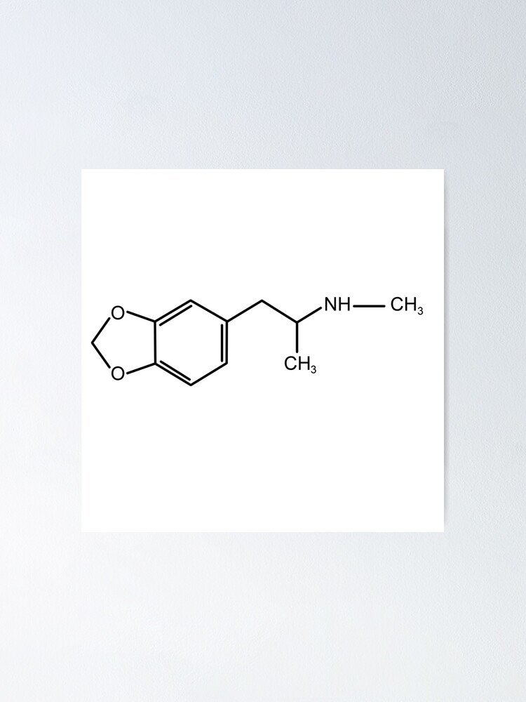 Thumbnail 1 of 3, Poster, MDMA molecule designed and sold by Fyleth.