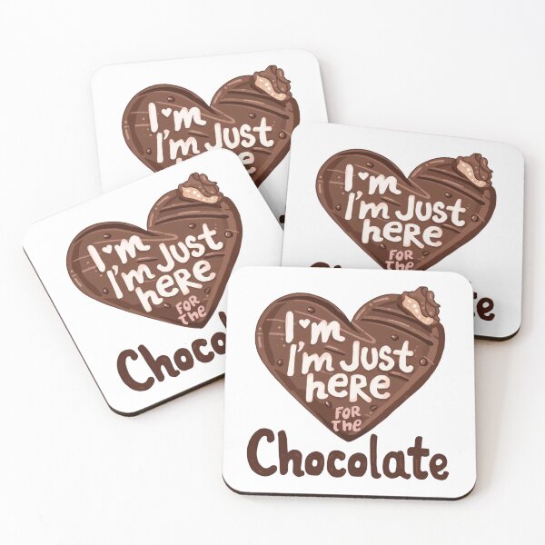 Item preview, Funny Chocolate Lover: I'm Just Here for the Chocolate Heart designed and sold by rainbowgremlin.
