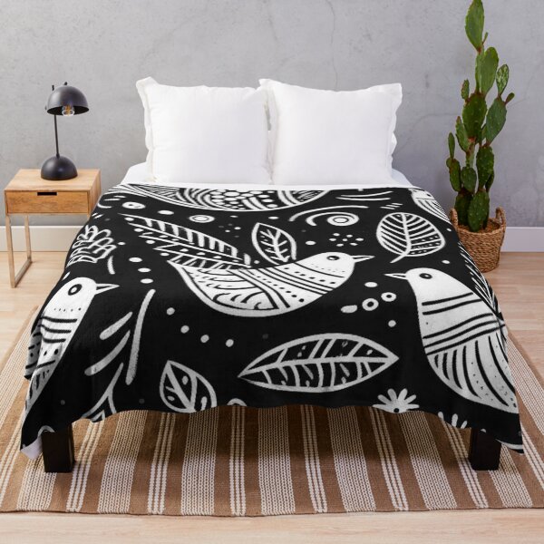 Item preview, Bohemian Bird Pattern Illustration for Whimsical Nature Aesthetic Fans designed and sold by WildStroke.