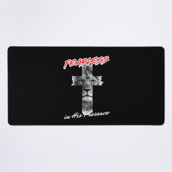 Item preview, Fearless in His Presence - Lion of Judah Prophetic Cross. designed and sold by GraceGiggles.