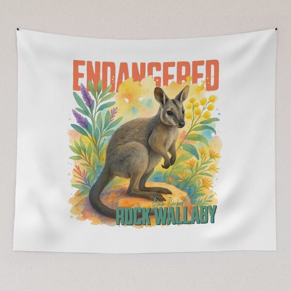 Item preview, Endangered Black-Flanked Rock Wallaby – Australian Wildlife Art designed and sold by Waratah and Wood.