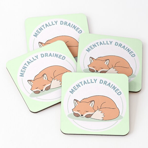 Item preview, Mentally Drained Fox – Introvert Burnout  designed and sold by sillyweas.
