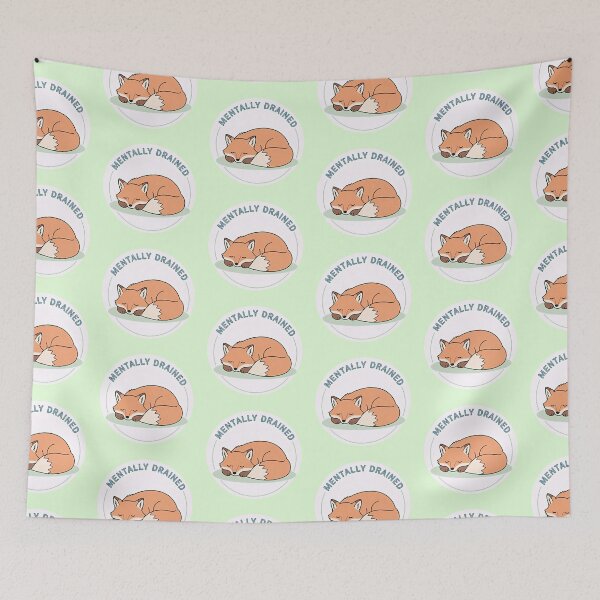 Item preview, Mentally Drained Fox – Introvert Burnout  designed and sold by sillyweas.