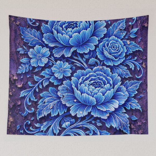 Item preview, Midnight Azure Blossoms on Weathered Wall designed and sold by optimusprime39.