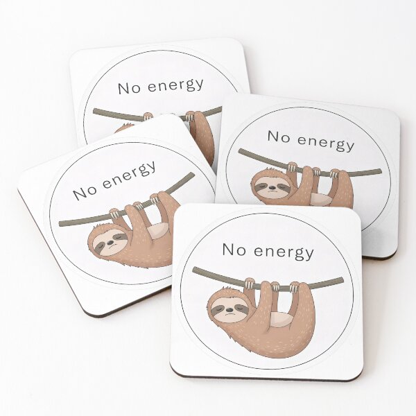 Item preview, No Energy Sloth – Cute Burnout Sticker designed and sold by sillyweas.
