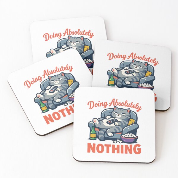 Item preview, Doing Absolutely Nothing – Lazy Cat Cartoon Relaxation Humor Design designed and sold by PrintMastery.