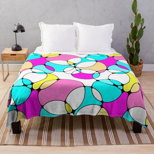 Item preview, Neurographic Joy Abstract Overlapping Shapes Magenta Pink Cyan Yellow designed and sold by thecolorbirdie.