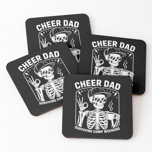Item preview, Cheer Dad Skeleton Coffee Fathers Day Joke designed and sold by creatinkhavnica.