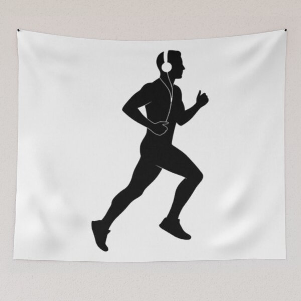 Item preview, Silhouette of a jogger with headphones designed and sold by Artbellachi.
