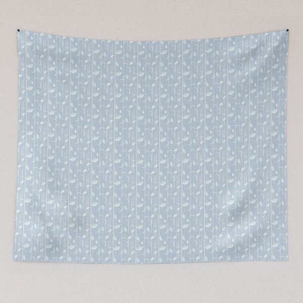 Item preview, Lilting Leaves - leaves and lines - blue purple designed and sold by Stephanie Fiona Design.