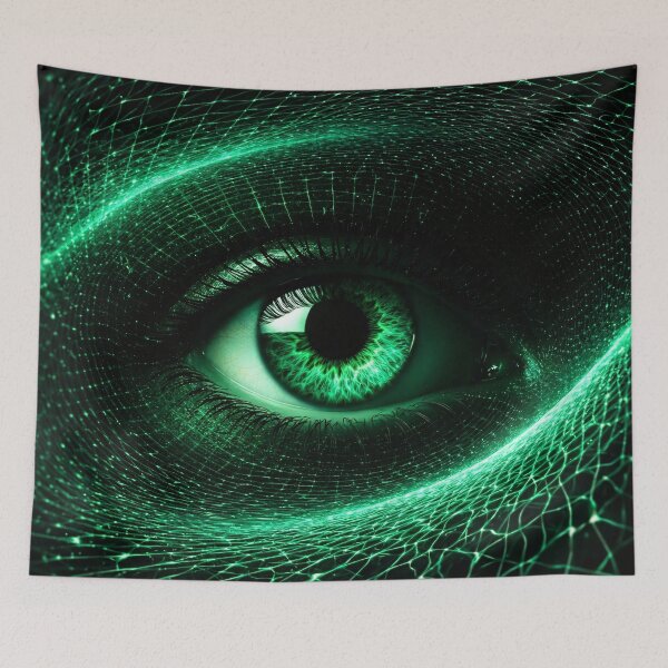 Item preview, Neon Green Cyber Eye designed and sold by Kaleidoscope Print.