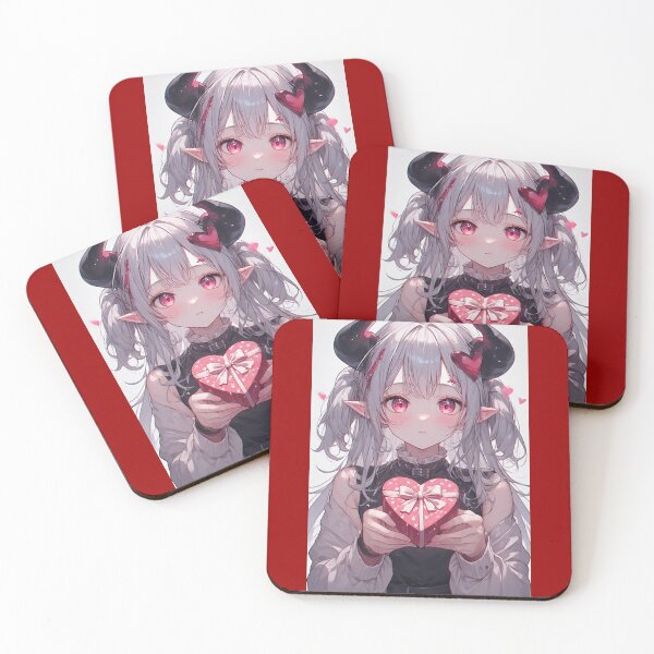 Item preview, Demon girl with Valentine's Day gift designed and sold by ArtsJulian.