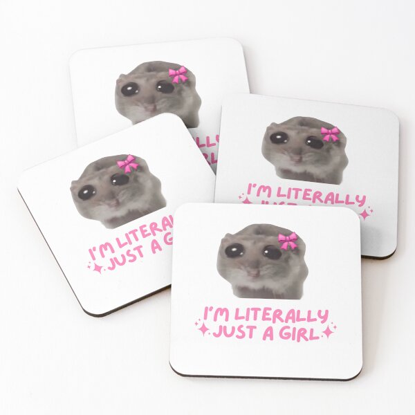 Item preview, Funny I'm Literally Just a Girl Sad Hamster Meme T-Shirt designed and sold by VillociShop.