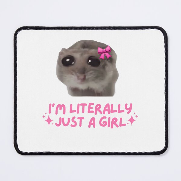 Item preview, Funny I'm Literally Just a Girl Sad Hamster Meme T-Shirt designed and sold by VillociShop.
