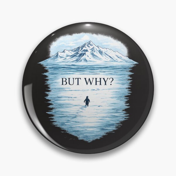 Item preview, Penguin But Why Mountains Humor Illustration designed and sold by Michasstuckey.