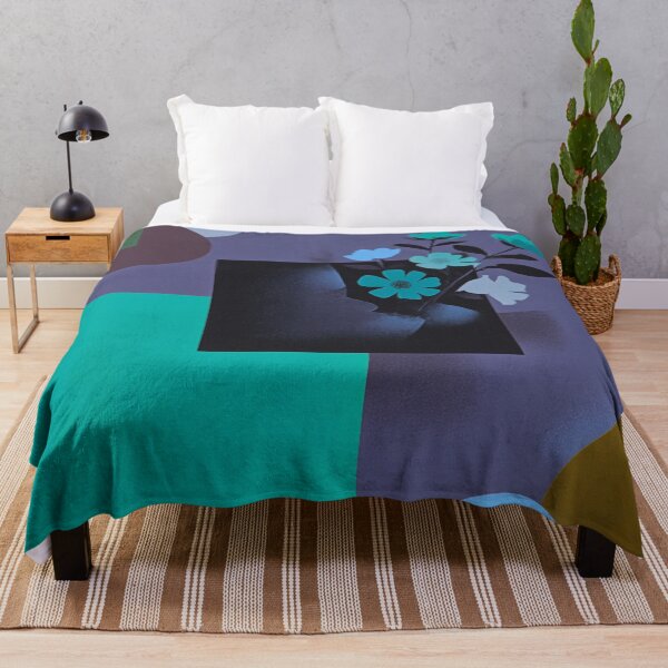 Artikelvorschau, Abstrakte florale Geometrie – Moderne botanische Kunst in Lila und Türkis entworfen und verkauft von joycrysstudio.