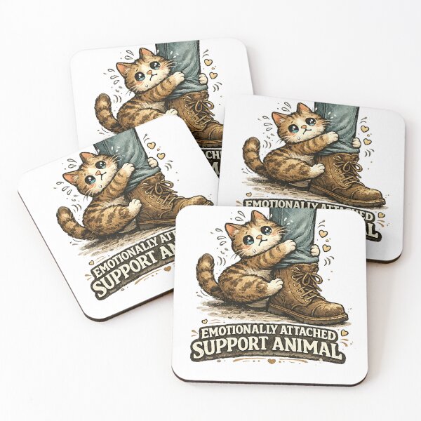 Item preview, Emotionally Attached Support Animal – Clingy Cat Illustration designed and sold by StrayaDesign.