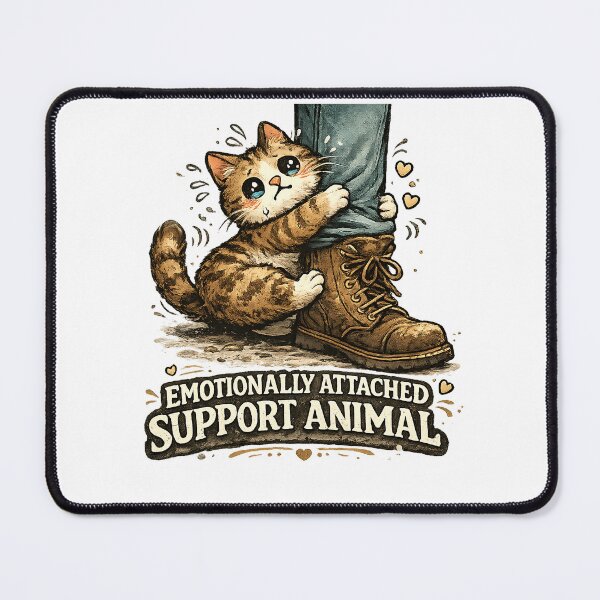Item preview, Emotionally Attached Support Animal – Clingy Cat Illustration designed and sold by StrayaDesign.
