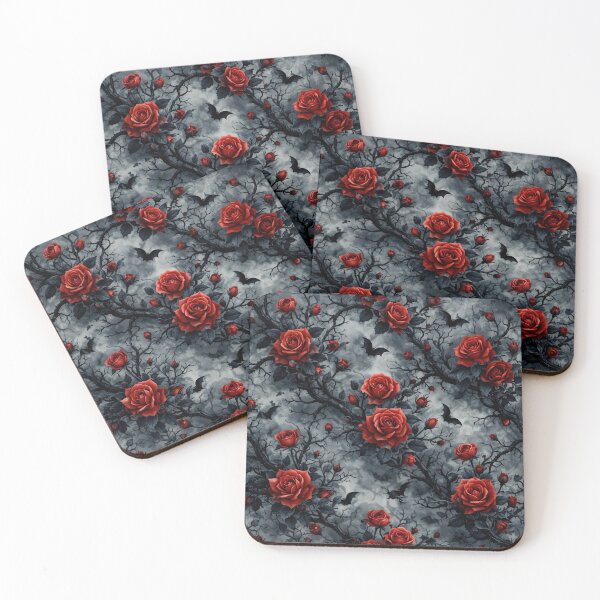 Item preview, Gothic Rose Bat Pattern designed and sold by Kaleidoscope Print.