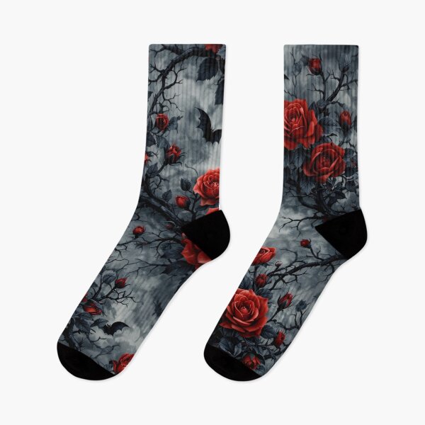Item preview, Gothic Rose Bat Pattern designed and sold by Kaleidoscope Print.
