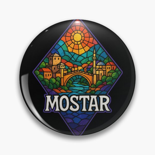 Item preview, Mostar Bosnia And Herzegovina Stained Glass designed and sold by TomFrontierArt.