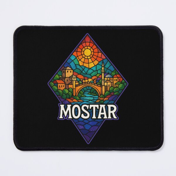 Item preview, Mostar Bosnia And Herzegovina Stained Glass designed and sold by TomFrontierArt.