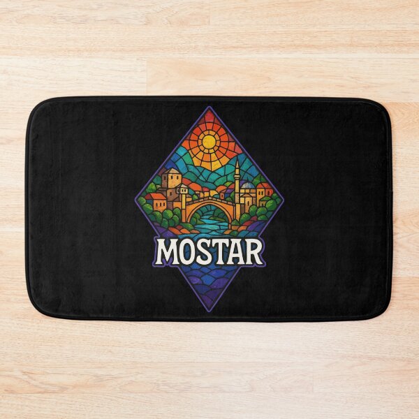 Item preview, Mostar Bosnia And Herzegovina Stained Glass designed and sold by TomFrontierArt.