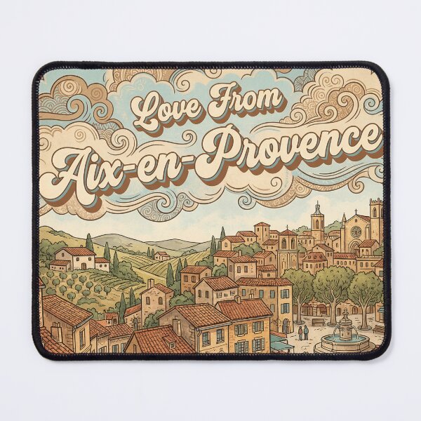 Item preview, Love From Aix-en-Provence City of France Vintage Art designed and sold by Witty Shirts.