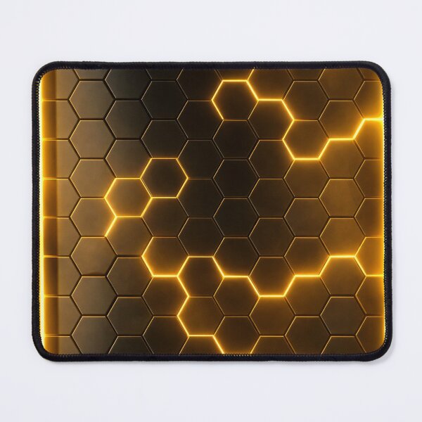 Item preview, Golden Hex Grid Glow designed and sold by Kaleidoscope Print.