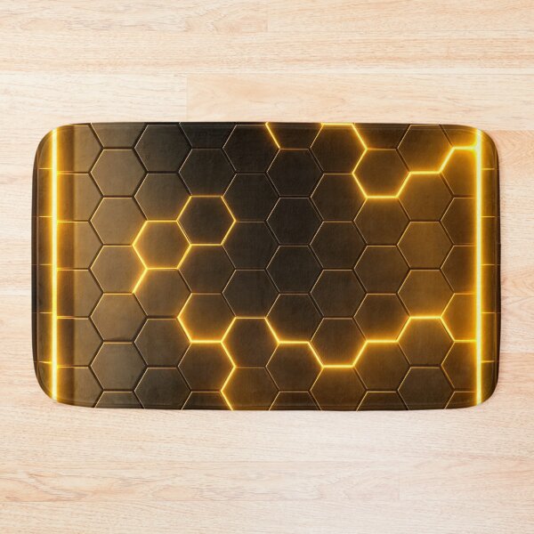 Item preview, Golden Hex Grid Glow designed and sold by Kaleidoscope Print.