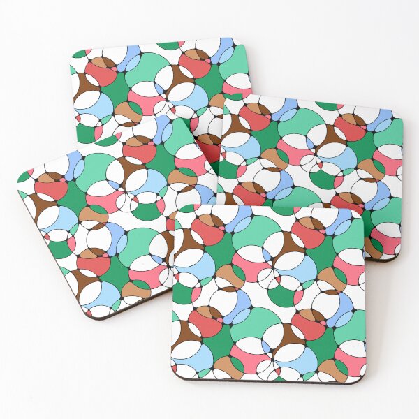Item preview, Neurographic Joy Abstract Overlapping Shapes Green Coral Blue Brown  designed and sold by thecolorbirdie.