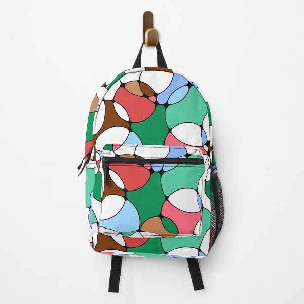 Item preview, Neurographic Joy Abstract Overlapping Shapes Green Coral Blue Brown designed and sold by thecolorbirdie.