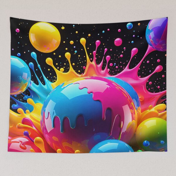 Item preview, Neon Paint Splash Orbs designed and sold by Kaleidoscope Print.