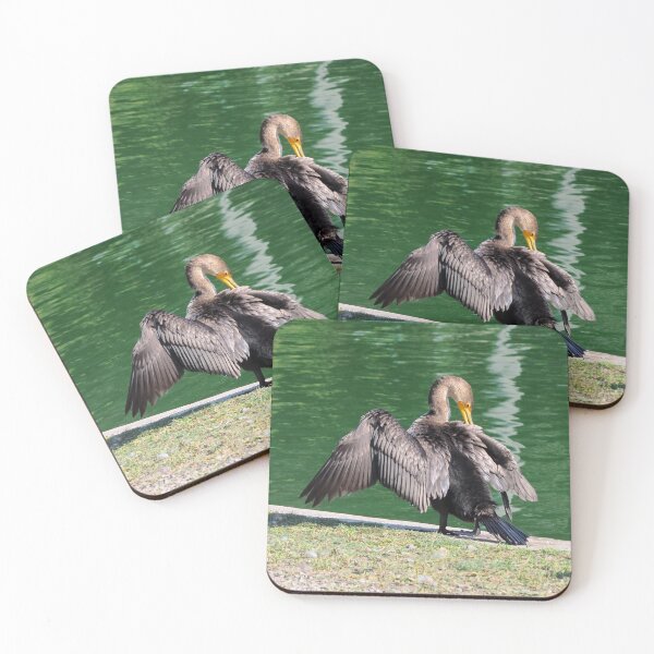 Item preview, Double-crested Cormorant Preening Its Feathers designed and sold by BackyardBirder.