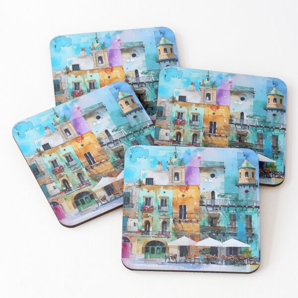 Item preview, Colorwashed Facades by the Sea designed and sold by NeoNebulaArt.