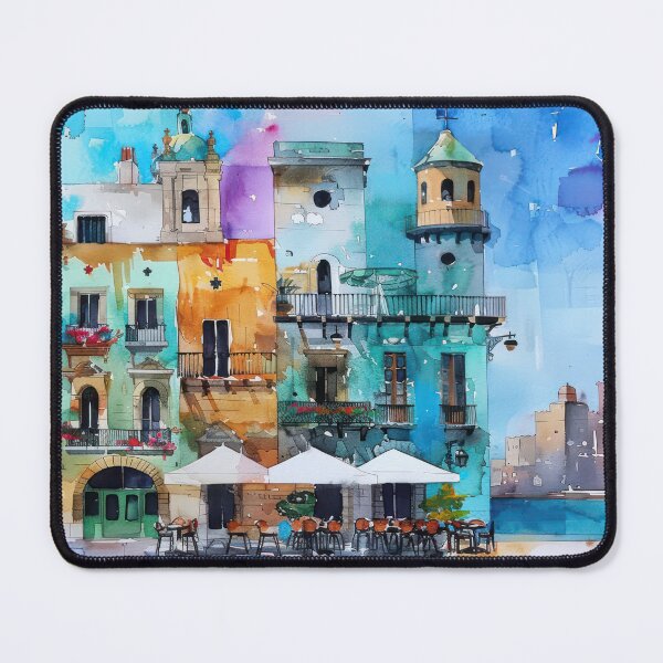 Item preview, Colorwashed Facades by the Sea designed and sold by NeoNebulaArt.