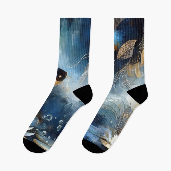 Item preview, Gilded Koi in Midnight Lotus Garden designed and sold by StudioKansai.